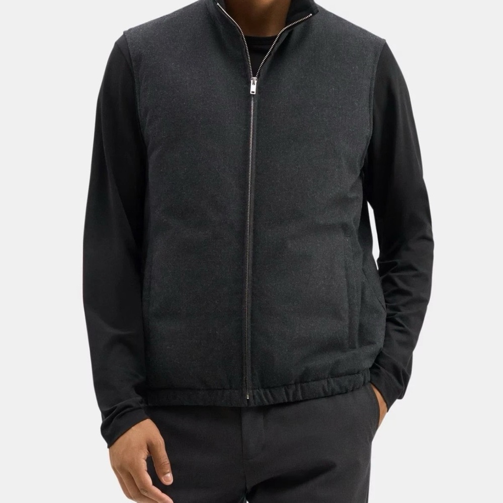 Theory Wool Charcoal Insulated Puffer Vest